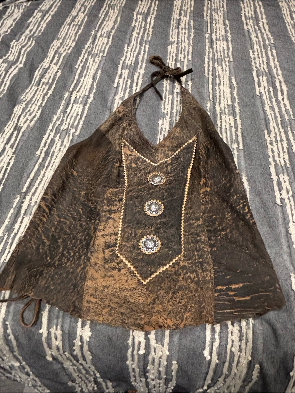 Embellished Brown Halter Camisole Top